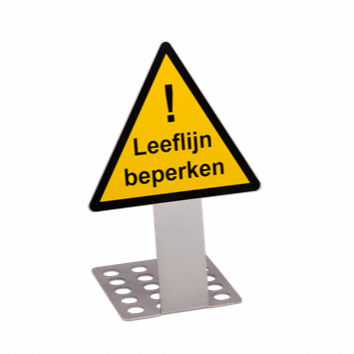 Veiligheidsbordje rvs leeflijn beperken