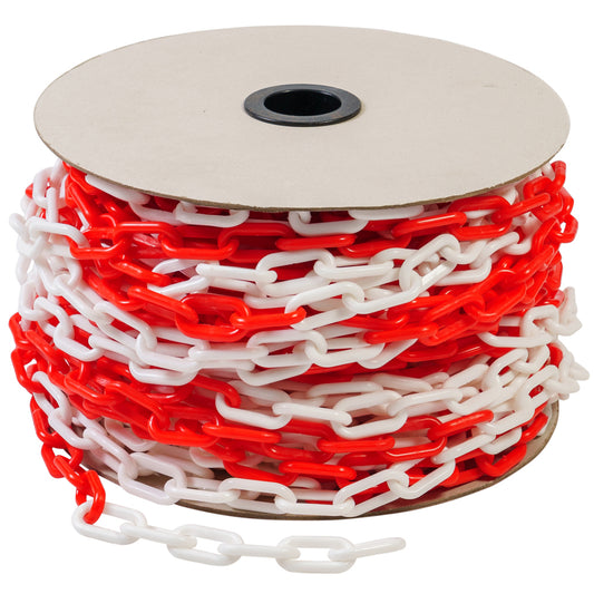PVC ketting rood/wit